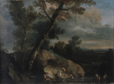 Sjølandskap med røvere av Salvatore Rosa