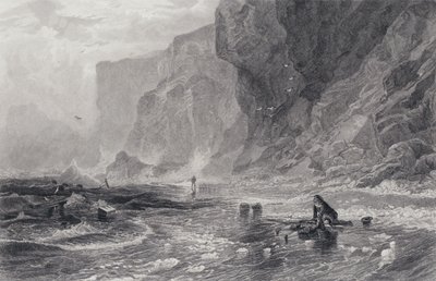 Illustrasjon for The Pirate av Sir Walter Scott (gravering) av Samuel (after) Bough