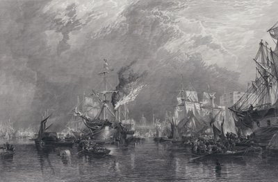 The Port of London (gravering) av Samuel (after) Bough