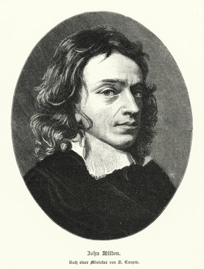 John Milton , engelsk poet (litho) av Samuel (after) Cooper