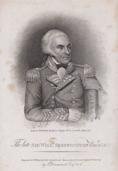 Sir William Skeffington (1742-1815), oberst i Leicestershire Yeomanry (gravering) av Samuel (after) Drummond