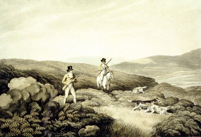 Rypeskyting, fra 'Ormes Collection of British Fieldsports', gravert av J. Godby og H. Merke av Samuel (after) Howitt