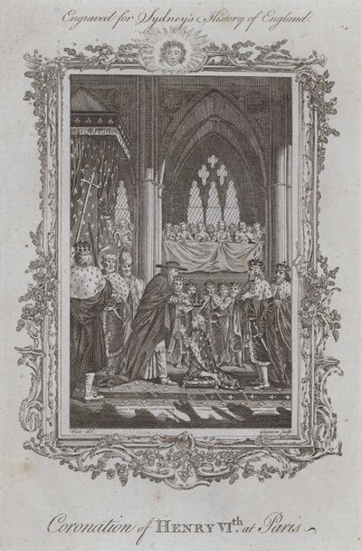 Kroning av Henry VIth i Paris (gravering) av Samuel (after) Wale
