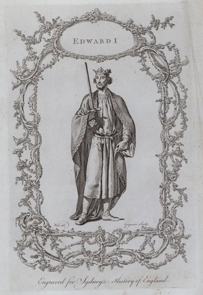 Edward I (gravering) av Samuel (after) Wale