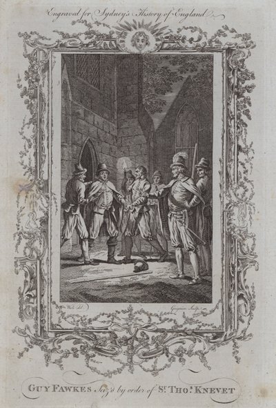 Guy Fawkes beslaglagt etter ordre fra Sir Thomas Knevet (gravering) av Samuel (after) Wale
