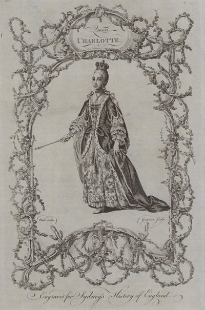 Dronning Charlotte (gravering) av Samuel (after) Wale