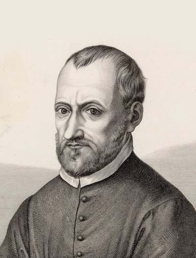 Portrett av komponisten Giovanni Pierluigi da Palestrina 1526-1594. av Samuel Amsler