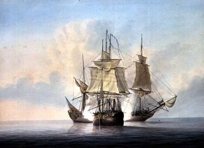 Halvmåne og Reunion av Samuel Atkins