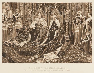 Kong Edward VII og dronning Alexandra i parlamentet av Samuel Begg