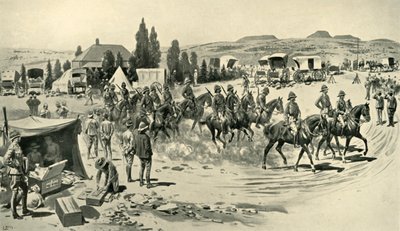 Lord Roberts og stab starter for en rekognosering fra hovedkvarteret i Smaldeel, 1901. av Samuel Begg