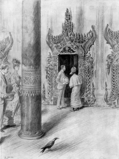 Prinsen og prinsessen av Wales i King Theebaws-palasset, Mandalay, Burma, 1906 av Samuel Begg