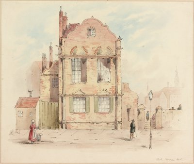 Forth House, Newcastle upon Tyne, 1843 (blyant og wc på papir) av Samuel Bilston