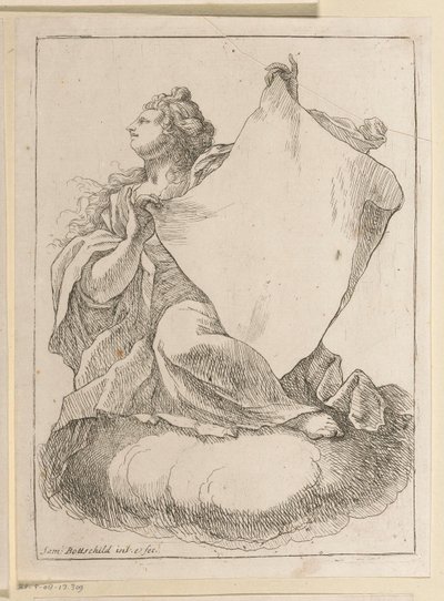 Kvinne med en klut i hendene Ulike design (serietittel) Opera Varia Historica, Poetica & Iconologica (serietittel) av Samuel Bottschild