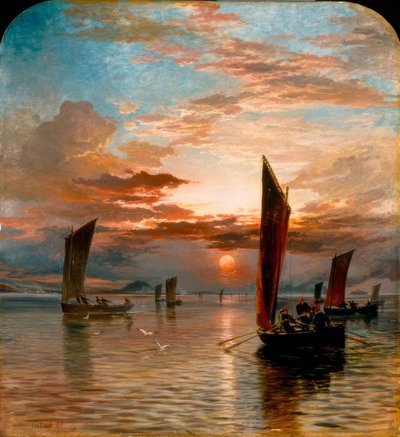 Solnedgang over Forth av Samuel Bough