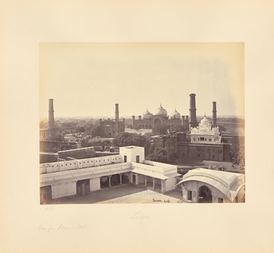 Lahore; utsikt fra palasset i fortet av Samuel Bourne