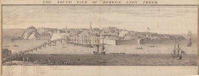 Den sørlige utsikten over Berwick Upon Tweed av Samuel Buck