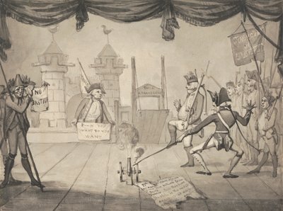 En amfiteatralsk versjon av Bastillefallet av Samuel Collings