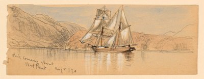 Brig kommer om, West Point av Samuel Colman