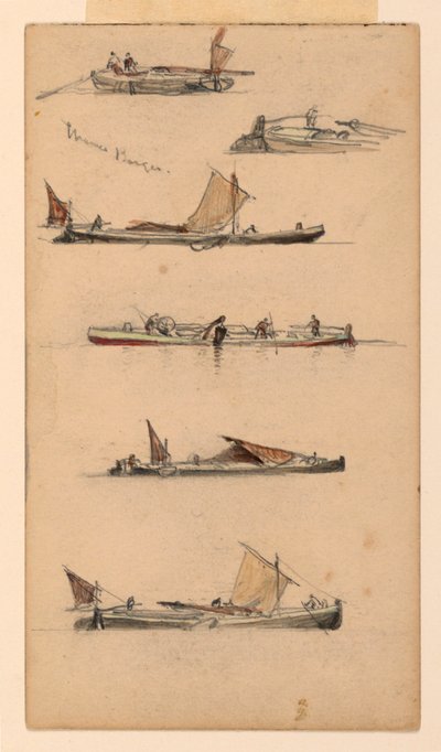 Thames Barges av Samuel Colman