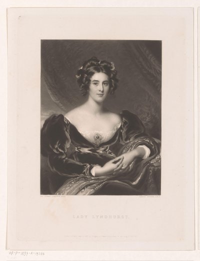 Portrett av Sarah Garay Lyndhurst Lady Lyndhurst (tittel på objekt) av Samuel Cousins