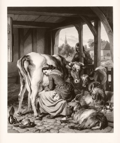 The Maid and Magpie (mezzotint) av Samuel Cousins