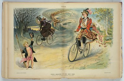 Pucks hilsen til det nye året, 1898 av Samuel D. Ehrhart
