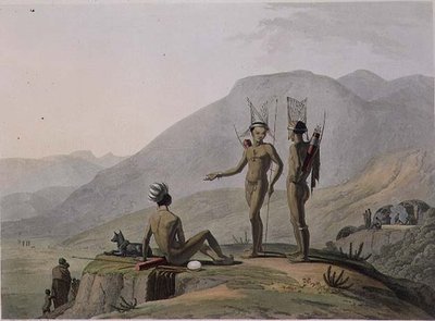 Bush-Men Hottentots Armed for an Expedition, plate 2 fra 