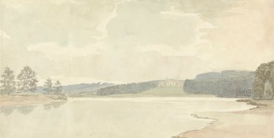 Elvescene med et landsted i avstand av Samuel Davis