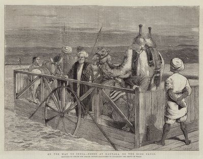 På vei til India, ferge ved Kantara, på Suez-kanalen av Samuel Edmund Waller