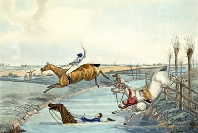 Second Mile, fra Steeplechasing, gravert av Charles Hunt (1929-1900) (farge litho) av Samuel Henry (after) Alken