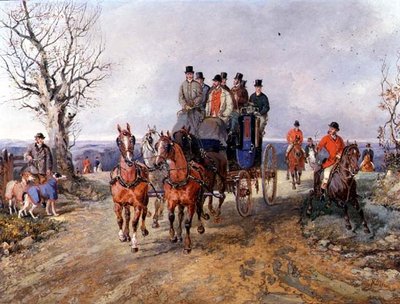 En trener og fire på åpen vei av Samuel Henry Alken