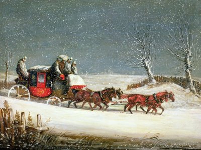 The Royal Mail in Deep Snow (olje på panel) av Samuel Henry Alken