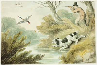 Jeger med retriever av Samuel Howett