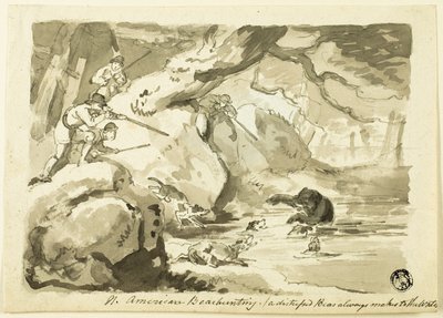 Nordamerikansk bjørnejakt (recto); Shell (verso) av Samuel Howett