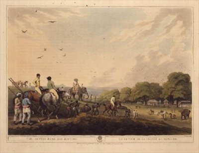The Return From Hog-Hunting, fra "Oriental Field Sports", pub. av Edward Orme av Samuel Howett