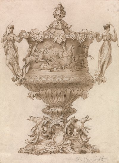 Design for et Jakttrofé eller Loving Cup av Samuel Howitt