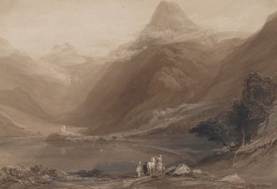 Llanberis Lake, Nord-Wales, 1820-30. av Samuel Jackson