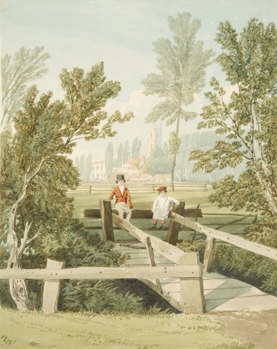Two Boys on a Stile ved Brislington Brook, ca. 1824 av Samuel Jackson
