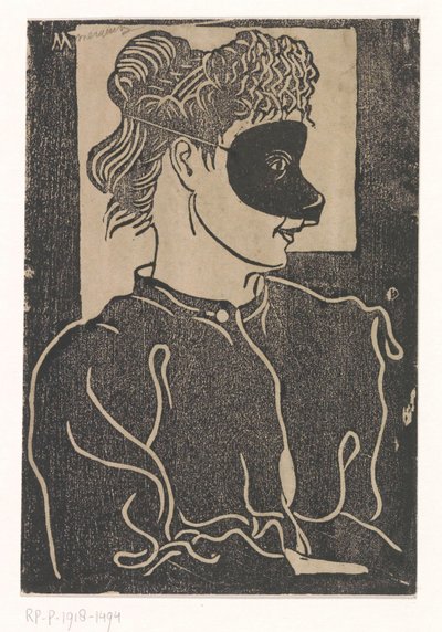 maskert kvinne av Samuel Jessurun de Mesquita (signed by artist)