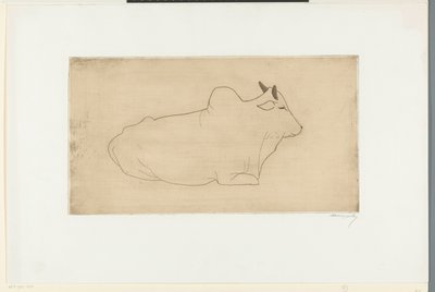 Liggende sebu av Samuel Jessurun de Mesquita (signed by artist)