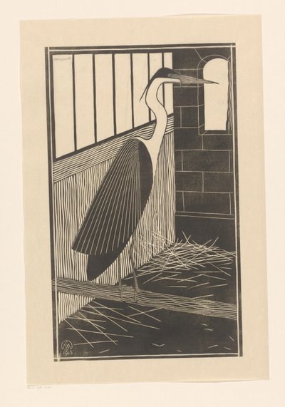 stor hegre av Samuel Jessurun de Mesquita (signed by artist)
