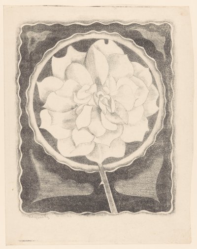 Rose (i sirkel, med bølget kant) av Samuel Jessurun de Mesquita (signed by artist)