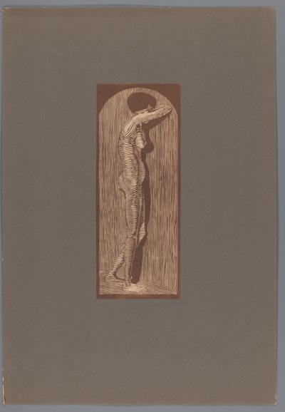 Kvinne naken stående Grief (original tittel) av Samuel Jessurun de Mesquita (signed by artist)