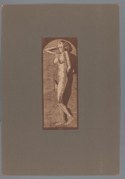 Kvinnelig naken stående Joy (original tittel) av Samuel Jessurun de Mesquita (signed by artist)
