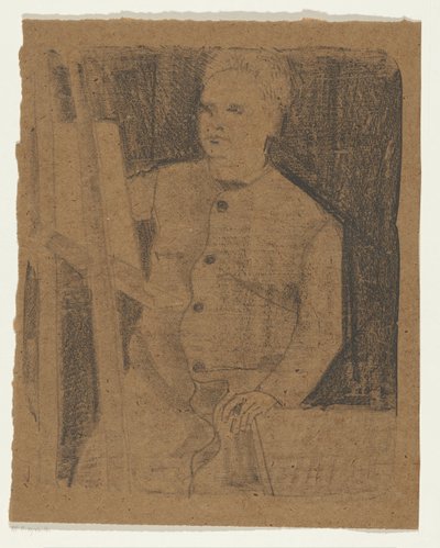 Selvportrett bak staffeli av Samuel Jessurun de Mesquita (signed by artist)