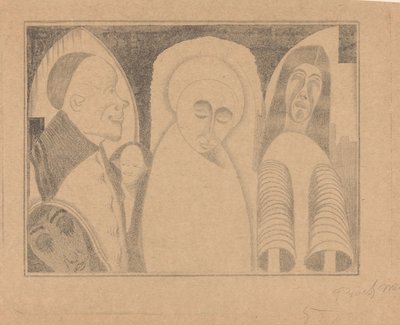 Fantasy: ulike figurer, den lengst til høyre med ermer som ermer av Samuel Jessurun de Mesquita