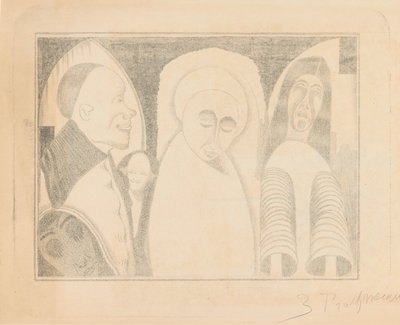 Fantasy: ulike figurer, den lengst til høyre med ermer som ermer av Samuel Jessurun de Mesquita