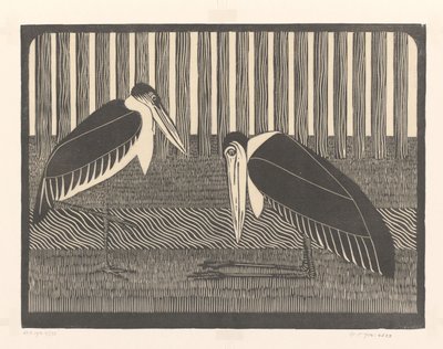To marabou-storker av Samuel Jessurun de Mesquita