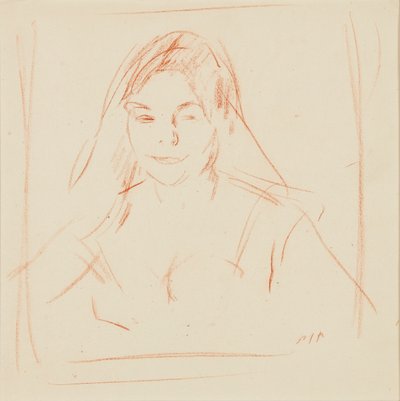 Jente med slør (sangvinsk) av Samuel John Peploe