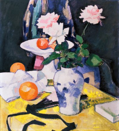 Roser og appelsiner av Samuel John Peploe